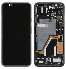 Дисплей для Google Pixel 4 XL, Clearly White (оранжева кнопка), з рамкою, Original (PRC)