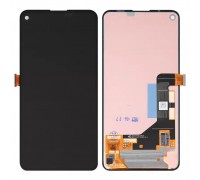 Дисплей для Google Pixel 5a 5G, чорний, без рамки, Оригінал (переклеєно скло)