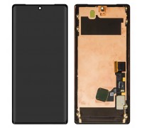 Дисплей для Google Pixel 6 Pro, черный, с рамкой, Оригинал (переклеено стекло), GLUOG, G8VOU