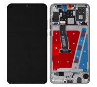 Дисплей для Huawei P30 Lite, белый, с рамкой, High Copy (48 MP)