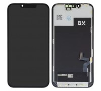 Дисплей для iPhone 13, черный, с рамкой, High Copy (OLED), GX OEM hard