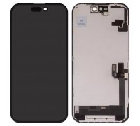Дисплей для iPhone 16, чорний, з рамкою, High Copy (OLED), GX OEM hard