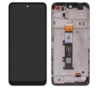 Дисплей для Motorola Moto E32s, черный, с рамкой, High Copy