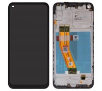 Дисплей для Samsung A115 Galaxy A11, M115 Galaxy M11, черный, с рамкой, FLYCDI