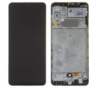 Дисплей для Samsung A325 Galaxy A32, чорний, з рамкою, Оригінал (переклеєне скло)