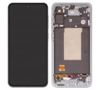 Дисплей для Samsung A566 Galaxy A56, сріблястий (Lightgray), з рамкою, Original (PRC)