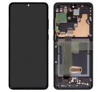 Дисплей для Samsung G988 Galaxy S20 Ultra, черный, с рамкой, Original, сервисная упаковка, cosmic black, #GH82-22327A/GH82-22271A