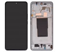 Дисплей для Xiaomi 12T, 12T Pro, серебристый, с рамкой, High Copy (OLED), 22081212UG, 22081212G, 22071212AG