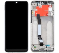 Дисплей для Xiaomi Redmi Note 8T, чорний, Лого Redmi, сріблястий (Moonlight White), з рамкою, High Copy M1908C3XG