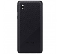 Задня панель корпусу для Samsung A013 Galaxy A01 Core, чорна, Copy + скло камери