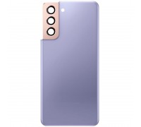 Задняя панель корпуса для Samsung G991 Galaxy S21 5G, фиолетовая (Phantom Violet), Copy + стекло камеры