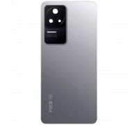 Задня панель корпусу для Xiaomi Poco F4, Redmi K40s, срібляста (Moonlight Silver), Copy + скло камери, 64MP, Лого Poco