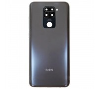Задняя панель корпуса для Xiaomi Redmi Note 9, серая, Copy + стекло камеры