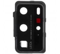 Скло камери для Huawei P40 Pro, чорне, з рамкою