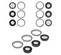 Стекло камеры для iPhone 11 Pro Max, серебристое, с рамкой, комплект 6 шт., matte silver