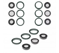 Скло камери для iPhone 11 Pro, зелене, з рамкою, комплект 6 шт., matte midnight green