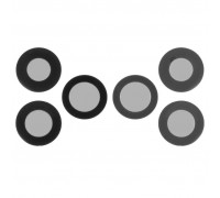 Скло камери для iPhone 12 Pro Max, чорне, без рамки, комплект 3 шт.