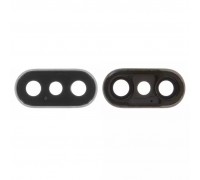 Стекло камеры для iPhone X, серебристое, с рамкой