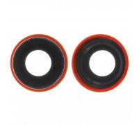 Скло камери для iPhone XR, червоне, з рамкою