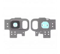 Скло камери для Samsung G960 Galaxy S9, сіре (Titanium Gray), з рамкою