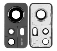 Стекло камеры для Xiaomi 12, 12X, черное, с рамкой