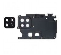 Стекло камеры для Xiaomi Redmi 9C NFC, черное, с рамкой