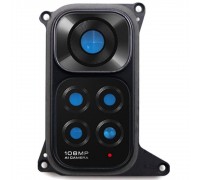 Скло камери для Xiaomi Redmi Note 11S, чорне, з рамкою