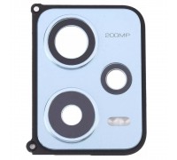 Скло камери для Xiaomi Redmi Note 12 Pro Plus, синє, з рамкою