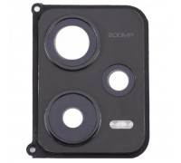 Скло камери для Xiaomi Redmi Note 12 Pro Plus, чорне, з рамкою