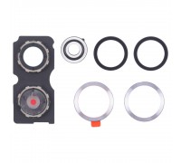 Стекло камеры для Xiaomi Redmi Note 13 Pro Plus, серебристый, с рамкой