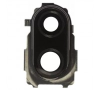 Скло камери для Xiaomi Redmi Note 7, чорне, з рамкою