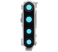 Скло камери для Xiaomi Redmi Note 8, біле, з рамкою