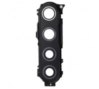 Скло камери для Xiaomi Redmi Note 8, чорне, з рамкою