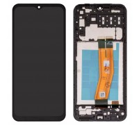 Дисплей для Samsung A145 Galaxy A14, чорний, Best copy, з рамкою, High Copy з жовтим шлейфом