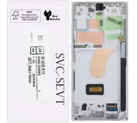 Дисплей для Samsung S918 Galaxy S23 Ultra, серебристый (Sky Blue), с рамкой, Original, сервисная упаковка, #GH82-30466G