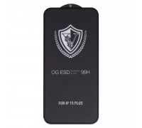 Защитное стекло для Apple iPhone 15 Plus, Full Glue, (без упаковки), черный