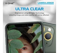 Защитное стекло камеры для Apple iPhone 11, сапфир, 0.4mm, 9H, Camera Armor Lens Protector, X-One, Yellow, комплект 2шт.