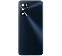 Задняя панель корпуса для Oppo A16, A16s, A54s, черная (Crystal Black) + стекло камеры