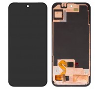 Дисплей для Google Pixel 9 Pro XL, чорний, з рамкою, Оригінал (переклеєно скло), GGX8B, GZC4K, GQ57S