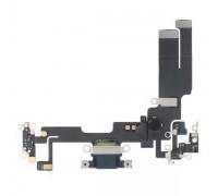Шлейф для iPhone 14, конектора зарядки, чорний, з мікрофоном, з компонентами, Original (PRC), з розбирання