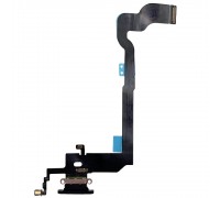 Шлейф для iPhone X, конектора зарядки, мікрофона, чорний (Space Gray), Original (PRC), з розбирання