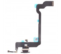 Шлейф для iPhone XS, конектора зарядки, чорний, з мікрофоном, Original (PRC), з розбирання