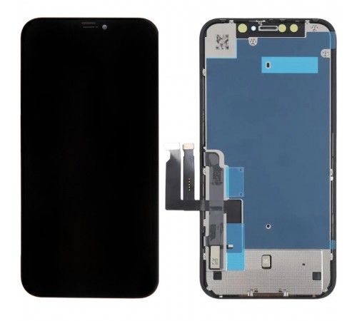 Дисплей для iPhone XR, чорний, з рамкою, Copy (TFT)