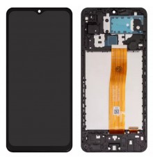 Дисплей для Samsung A125F Galaxy A12, черный, с рамкой, High Copy, universal