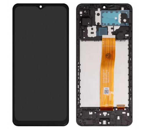 Дисплей для Samsung A125F Galaxy A12, черный, с рамкой, High Copy, universal