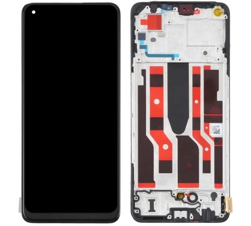 Дисплей для Oppo A96 (China), чорний, з рамкою, Copy (TFT)