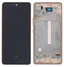 Дисплей для Samsung A536 Galaxy A53 5G, золотистый (Peach), с рамкой, High Copy (OLED)