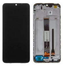 Дисплей для Xiaomi Redmi 9A, Redmi 9AT, Redmi 9C, чорний, з рамкою, Original (PRC), M2006C3LG, M2006C3LI, M2006C3LC, M2006C3MG, M2006C3MT