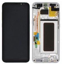 Дисплей для Samsung G950 Galaxy S8, серебристый (Arctic Silver), с рамкой, High Copy (OLED), широкая рамка