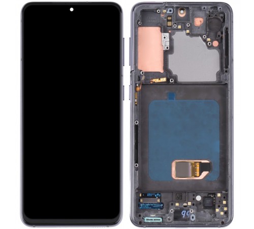 Дисплей для Samsung G991 Galaxy S21 5G, серый (Phantom Gray), с рамкой, Original